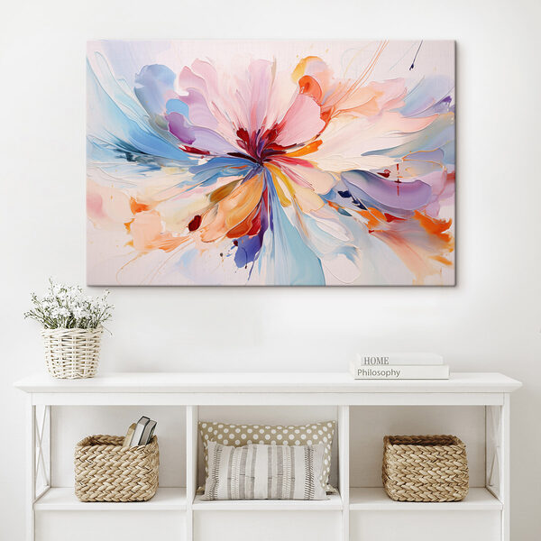 Colorful flower with swirls