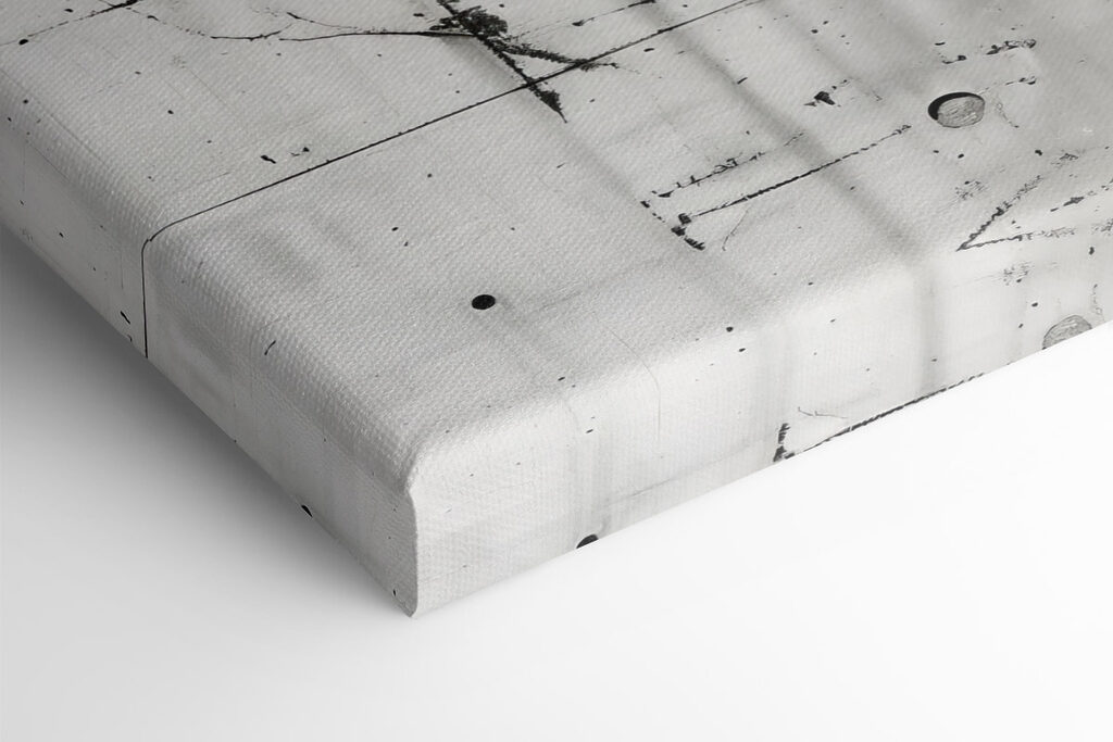 Black and white wall with rust stains