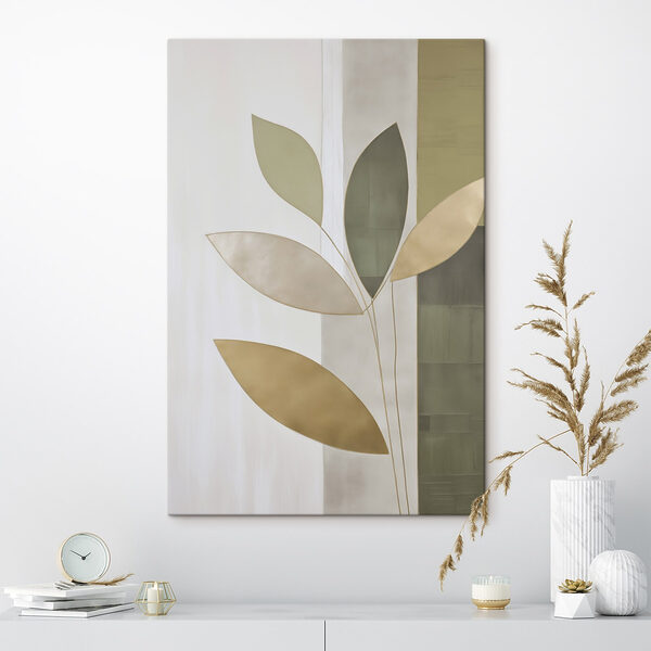 Tablouri Pictură cu frunze pe un perete (SKU: s47713) Tablouri Tablouri Pictură cu frunze pe un perete (SKU: s47713)