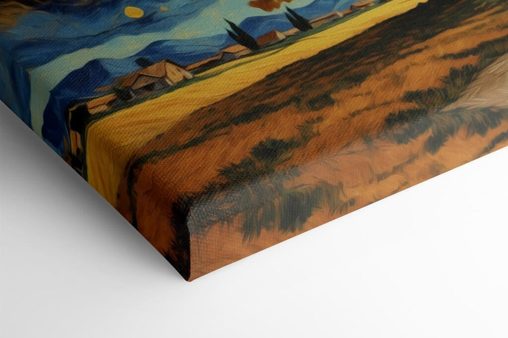 Painting of a tree in a field