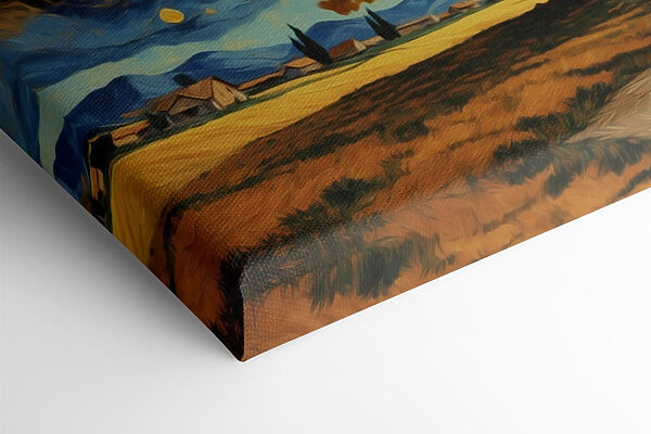 Painting of a tree in a field