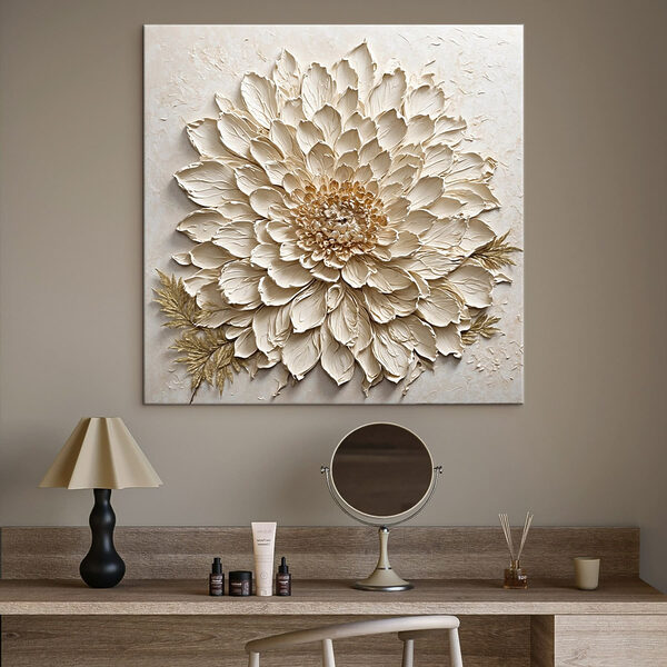 Tablouri Tablouri - Obiect de artă elegant, cu relief floral (SKU: s47259)