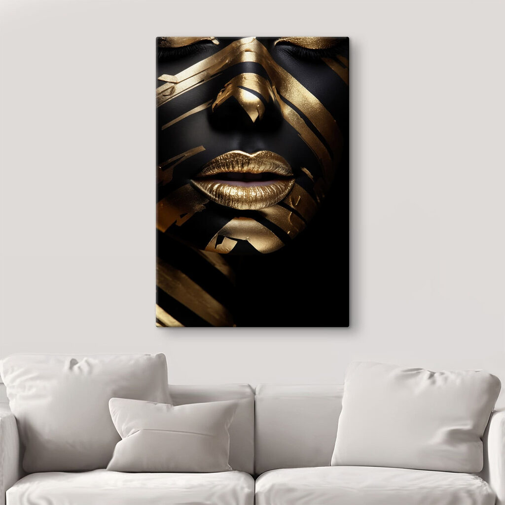 - Striking face art and bold lines