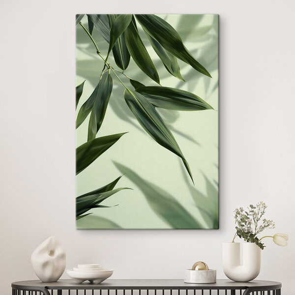 Tablouri Frunze luxuriante pe un fundal delicat (SKU: s47814) Tablouri Tablouri Frunze luxuriante pe un fundal delicat (SKU: s47814)