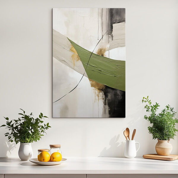 Tablouri Pictură reprezentând o linie verde și neagră (SKU: s47812) Tablouri Tablouri Pictură reprezentând o linie verde și neagră (SKU: s47812)