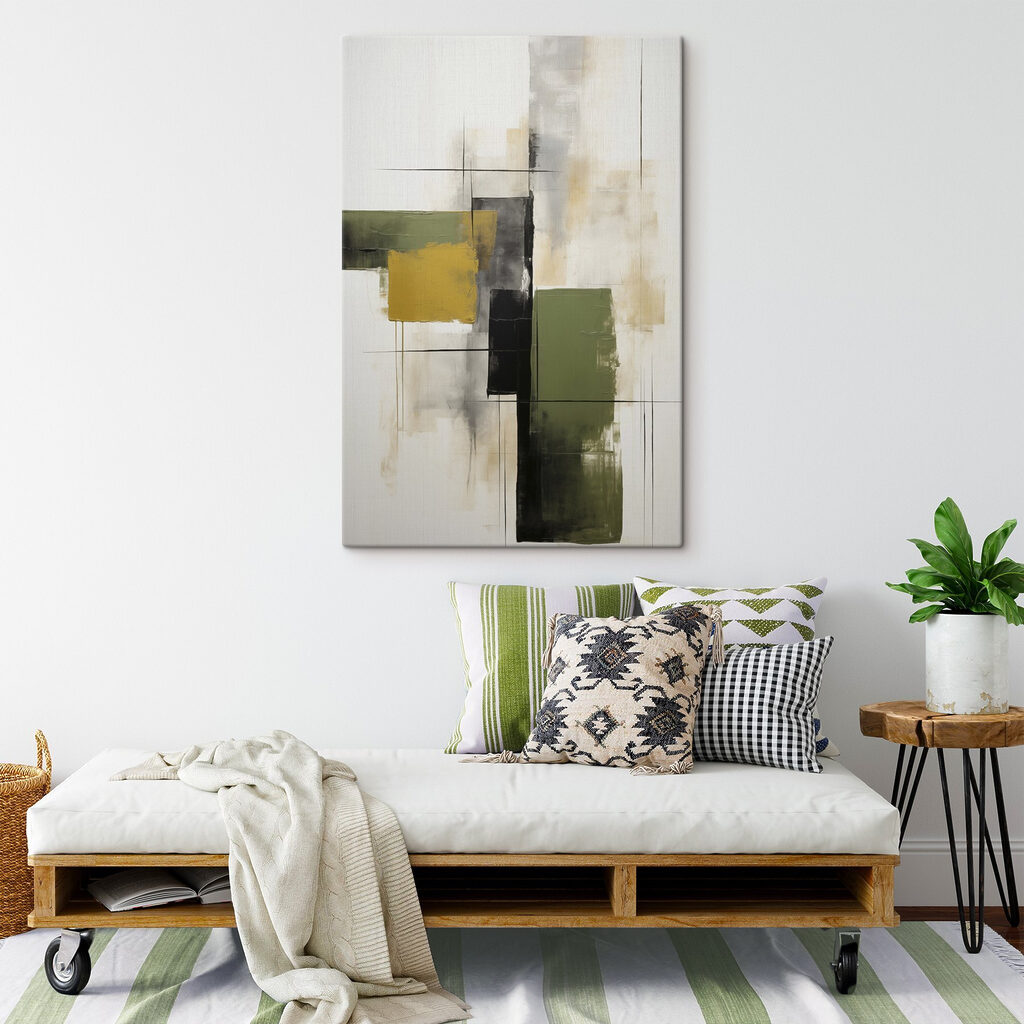 Painting of squares and lines