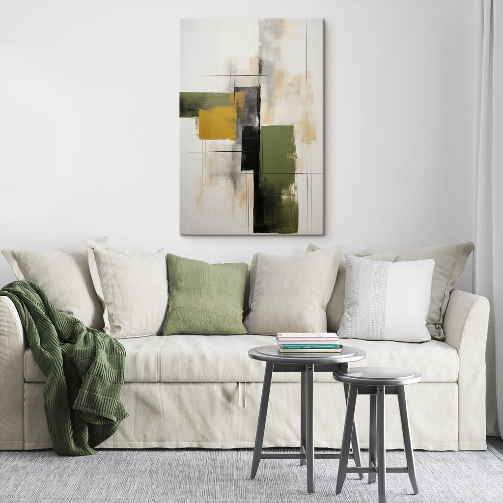 Painting of squares and lines