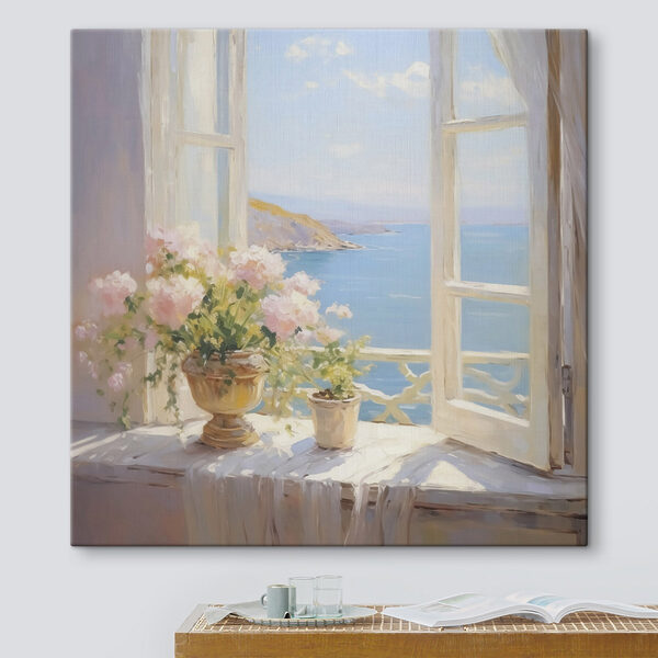 Tablouri Tablouri Tablou cu flori pe pervazul ferestrei (SKU: s48053)