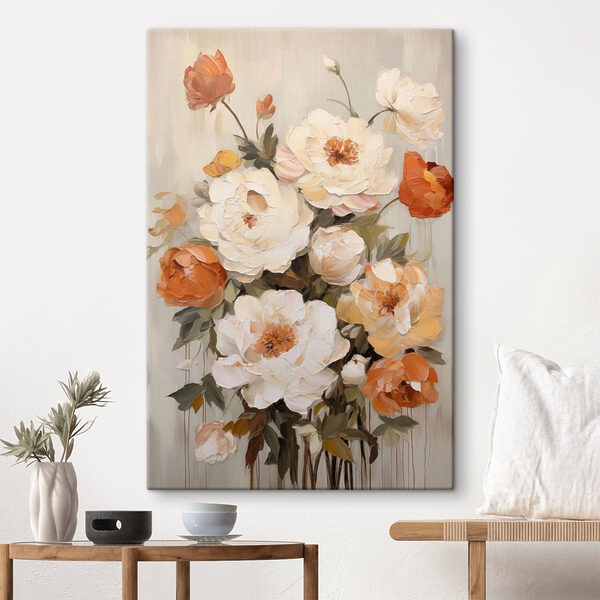 Tablouri Tablouri Pictură cu flori pe o suprafață albă (SKU: s48135)