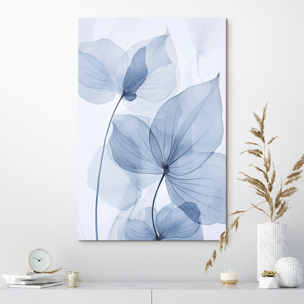 Tablouri Frunze albastre delicate pe un fundal alb (SKU: s48163) Tablouri Tablouri Frunze albastre delicate pe un fundal alb (SKU: s48163)