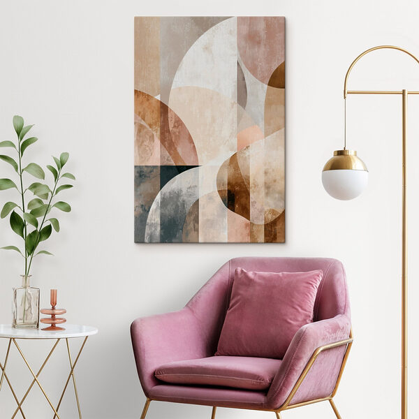 Tablouri Tablouri - Forme abstracte în nuanțe calde de pământ (SKU: s47980)