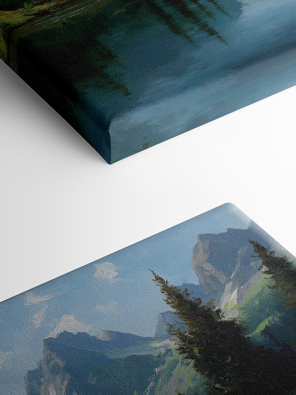 River with trees and mountains in the background