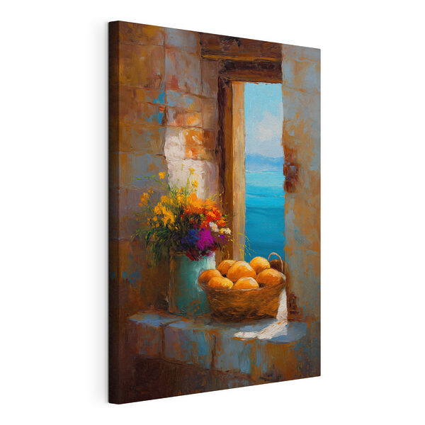 Tablouri Un coș cu flori și o vază cu pâine (SKU: s49542) Tablouri Tablouri Un coș cu flori și o vază cu pâine (SKU: s49542)