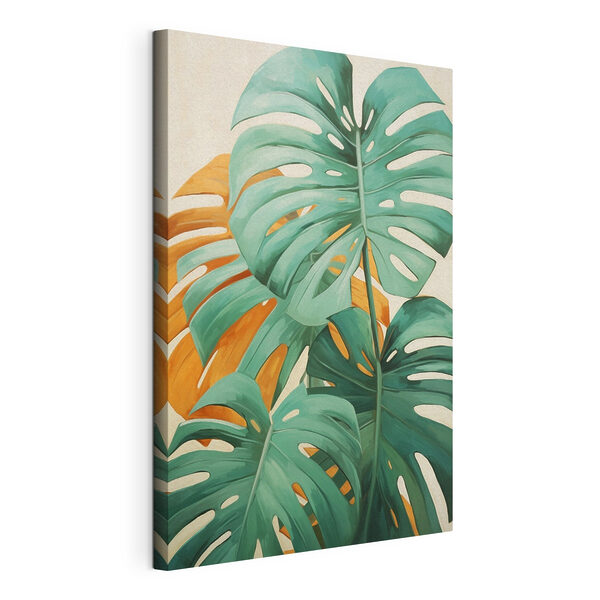 Tablouri Tablouri Frunze pline de viață, care creează o atmosferă tropicală (SKU: s49468)