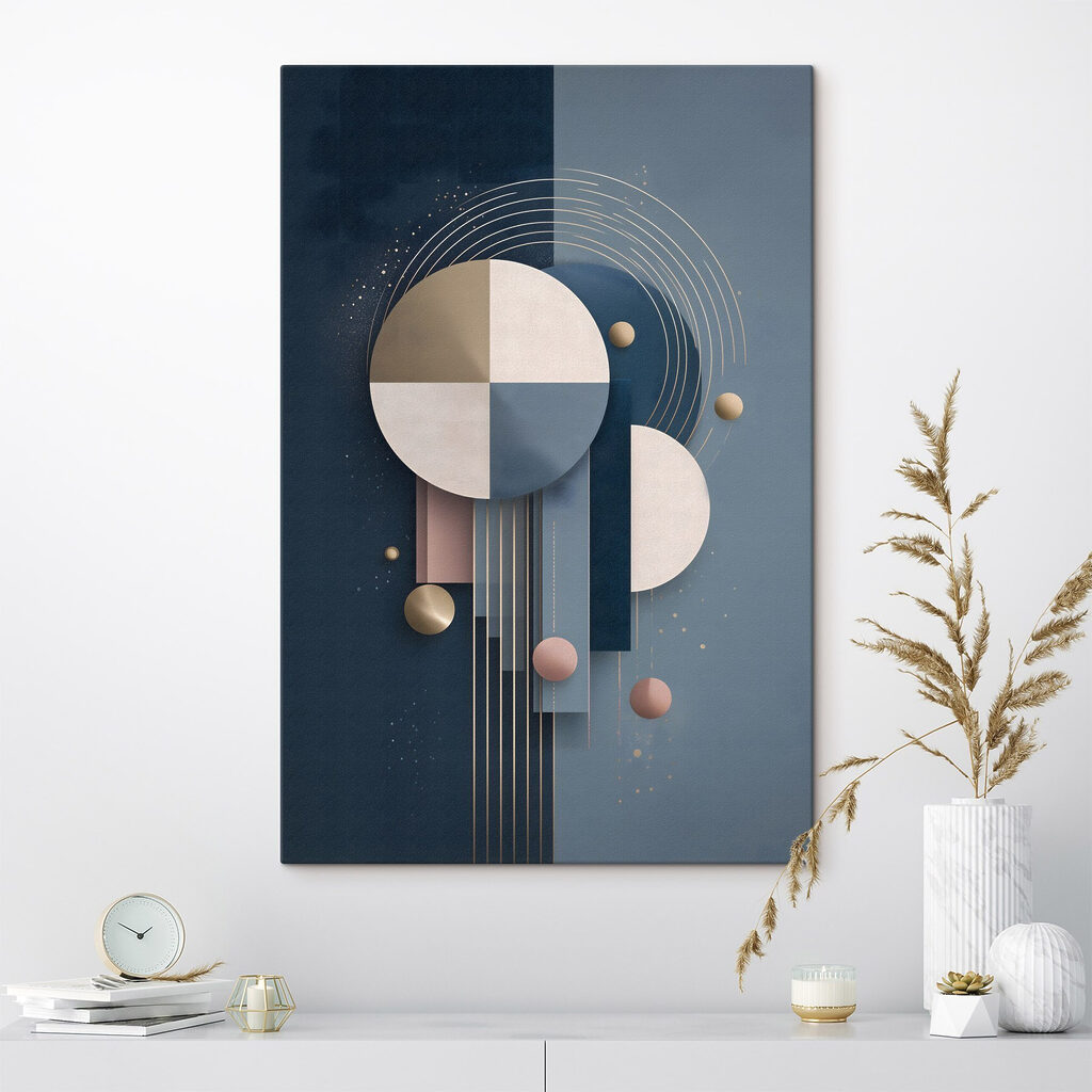 Art piece of paper with circles and lines