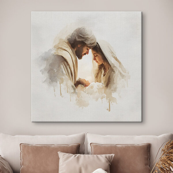 Man and woman in blankets looking at each other