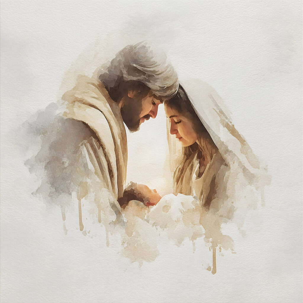 Man and woman in blankets looking at each other