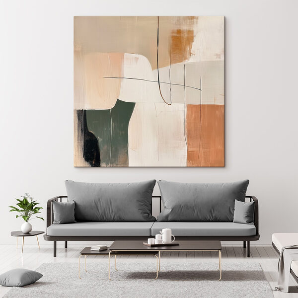 Painting of a white and brown art Painting of a white and brown art