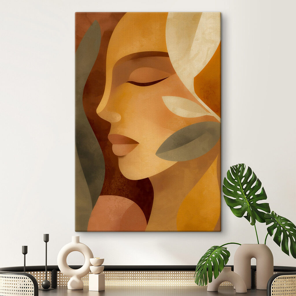 Soft hues in serene profile art Soft hues in serene profile art