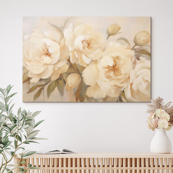 Tablouri Tablou cu flori pe fundal alb (SKU: s49446) Tablouri Tablouri Tablou cu flori pe fundal alb (SKU: s49446)