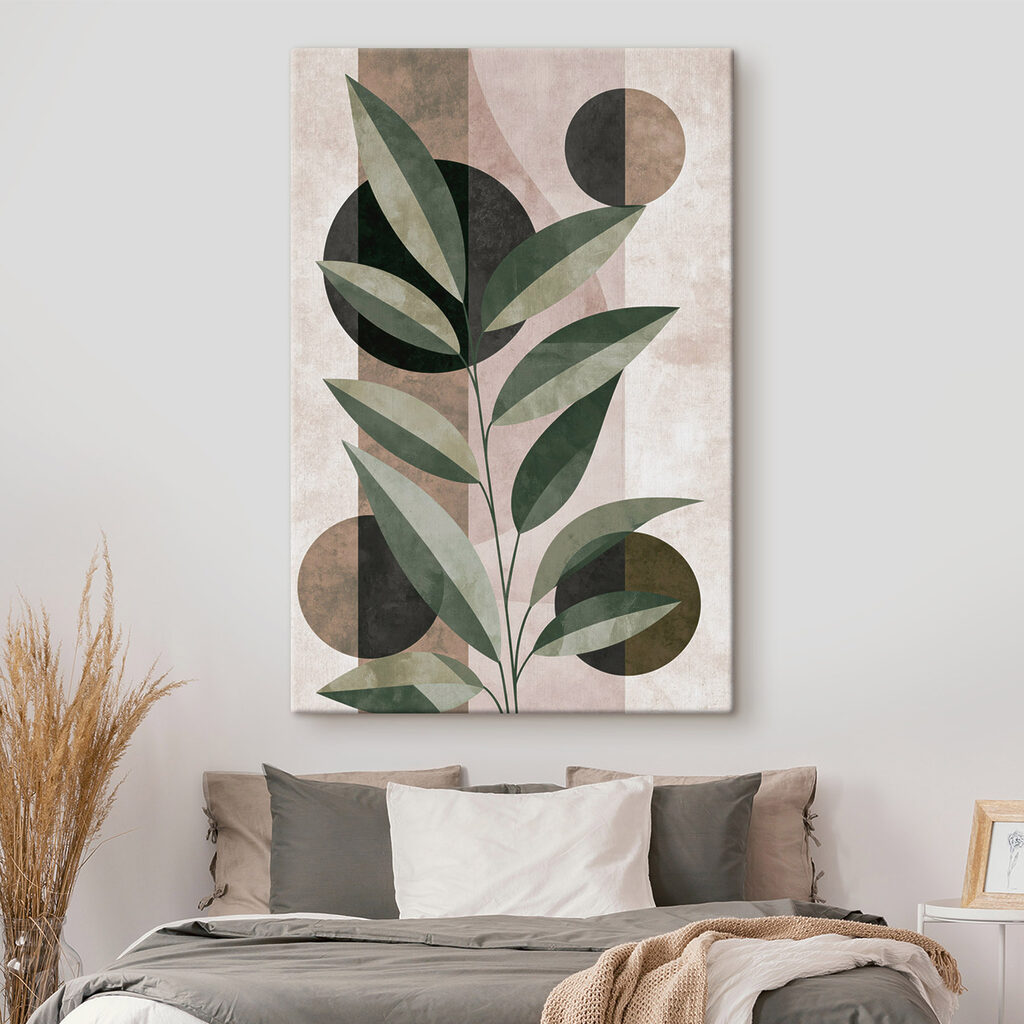 Plant with leaves and circles Plant with leaves and circles