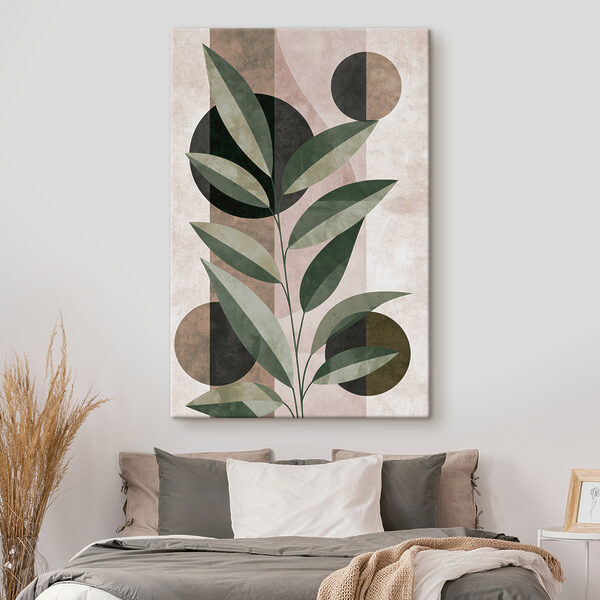 Plant with leaves and circles Plant with leaves and circles