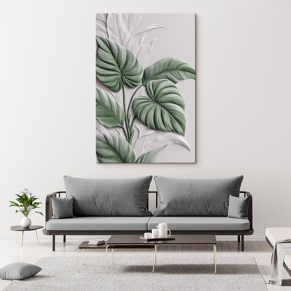 Tablouri Tablouri Vegetație luxuriantă pe un fundal texturat (SKU: s49370)