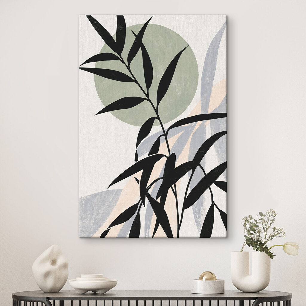 Plant with leaves and circles