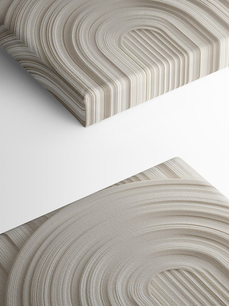 White wall with curved shapes