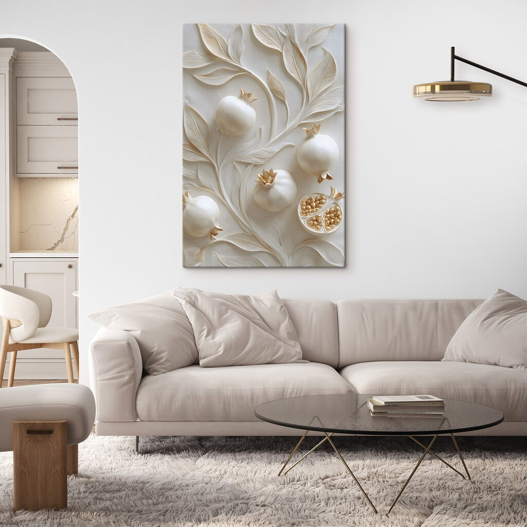 Graceful pomegranate design with leaves