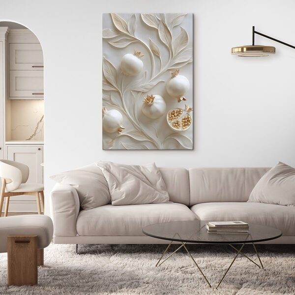 Graceful pomegranate design with leaves
