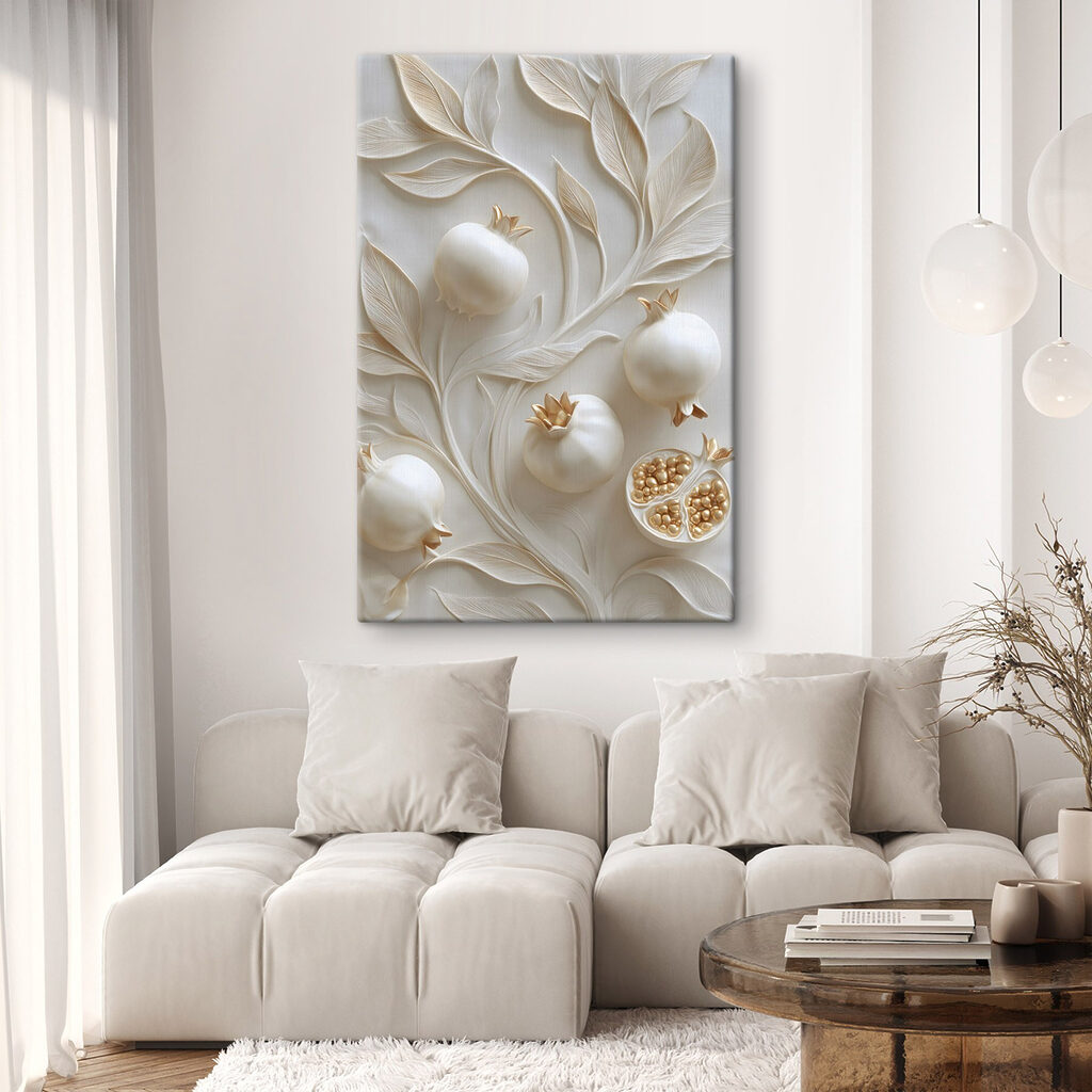 Graceful pomegranate design with leaves