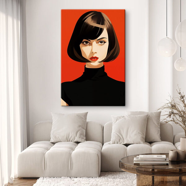 Woman with short black hair