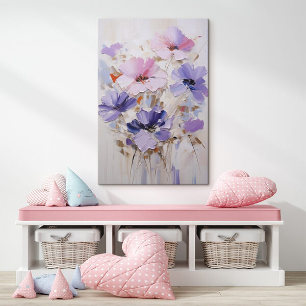 Tablouri Pictură cu flori pe o suprafață albă (SKU: s49136) Tablouri Tablouri Pictură cu flori pe o suprafață albă (SKU: s49136)