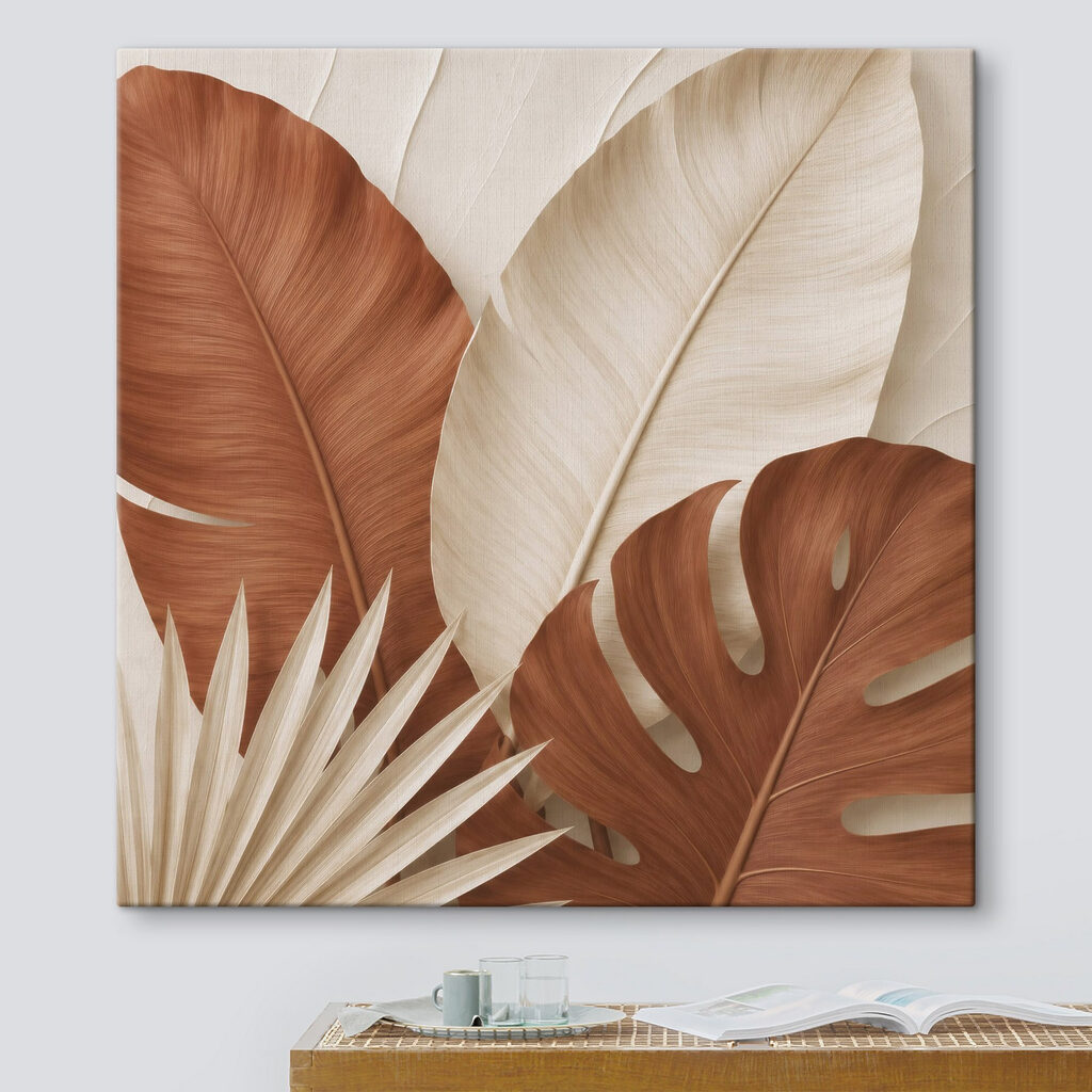 Group of brown and white leaves