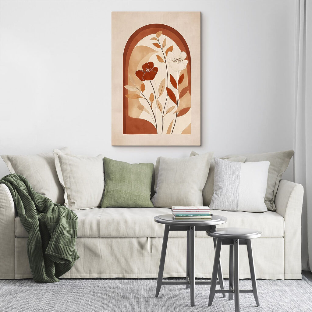 Painting of flowers and leaves