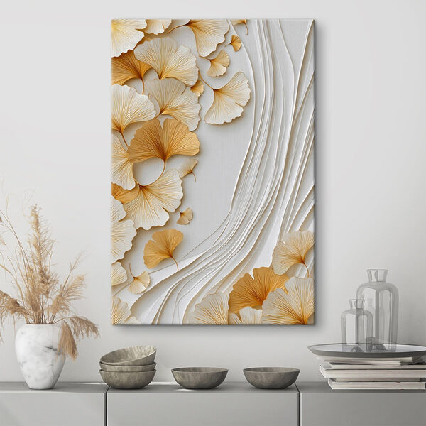 Delicate ginkgo leaves in soft tones Delicate ginkgo leaves in soft tones