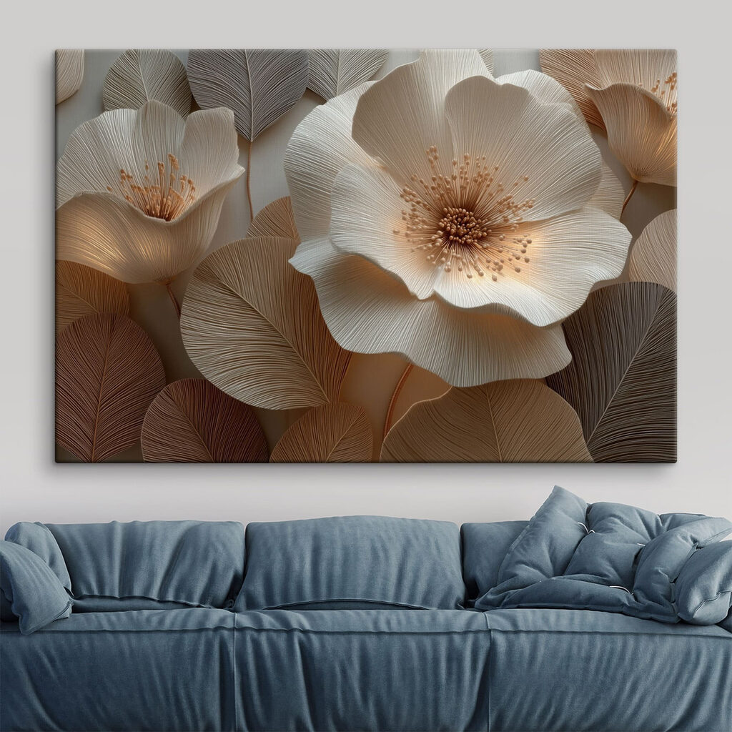 Intricate flower and leaf design artwork