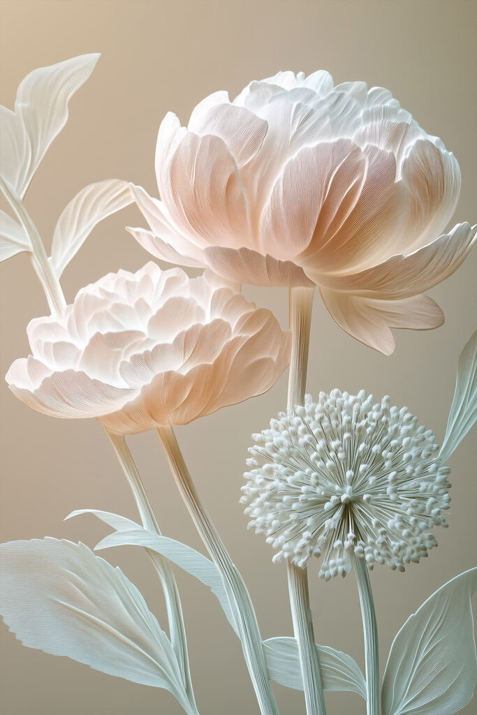 Delicate blooms in soft hues