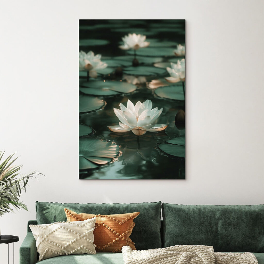 White flower on water White flower on water
