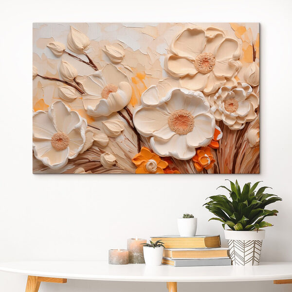 Tablouri Pictură cu flori pe un perete (SKU: s49193) Tablouri Tablouri Pictură cu flori pe un perete (SKU: s49193)