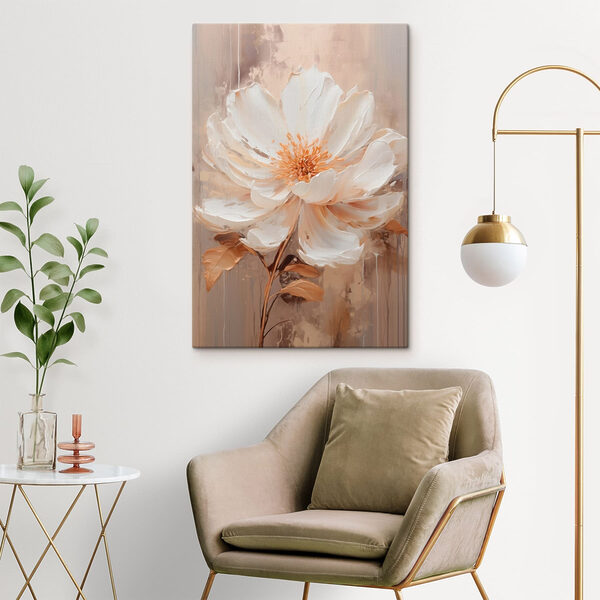 Tablouri Tablou cu o floare albă (SKU: s49181) Tablouri Tablouri Tablou cu o floare albă (SKU: s49181)