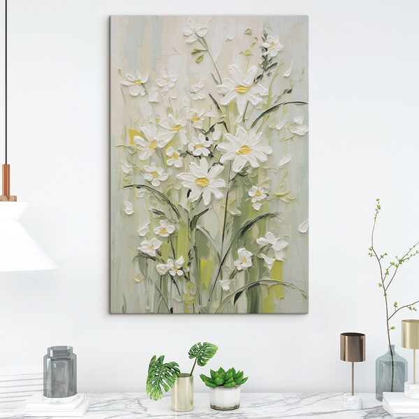 Tablouri Pictură cu flori pe un perete (SKU: s49068) Tablouri Tablouri Pictură cu flori pe un perete (SKU: s49068)