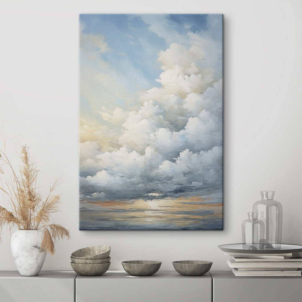 Large white clouds in the sky