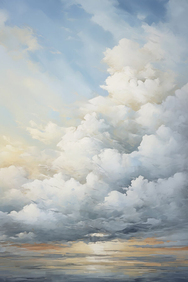Large white clouds in the sky