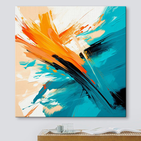 Tablouri Pictură realizată cu vopsea albastră și portocalie (SKU: s48855) Tablouri Tablouri Pictură realizată cu vopsea albastră și portocalie (SKU: s48855)