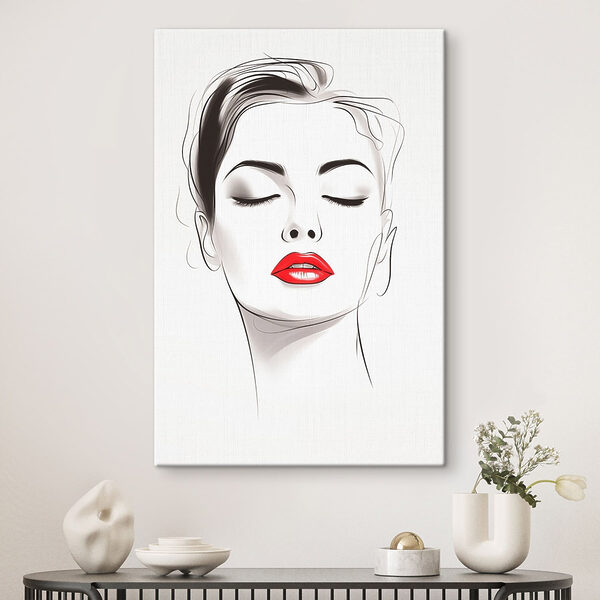 Tablouri Tablouri Un portret elegant cu buze accentuate (SKU: s49025)