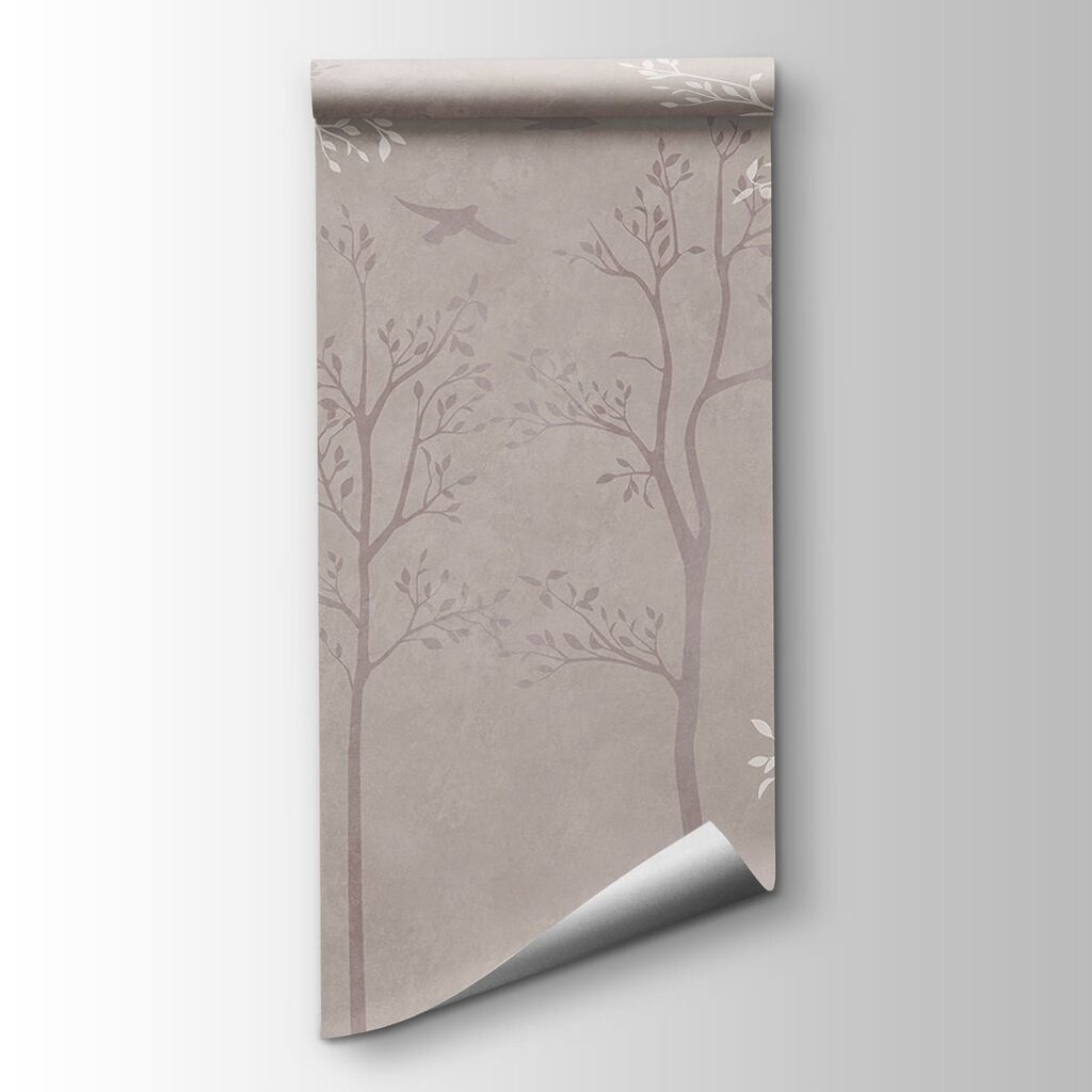 Wallpaper with trees and birds Wallpaper with trees and birds