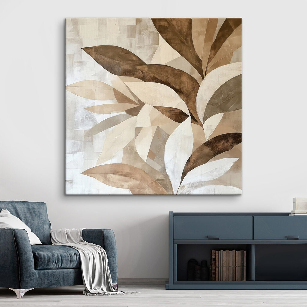 Painting of leaves on a wall Painting of leaves on a wall
