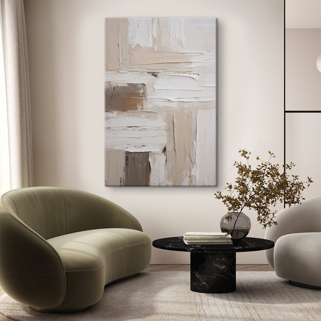 White and brown paint on a wall